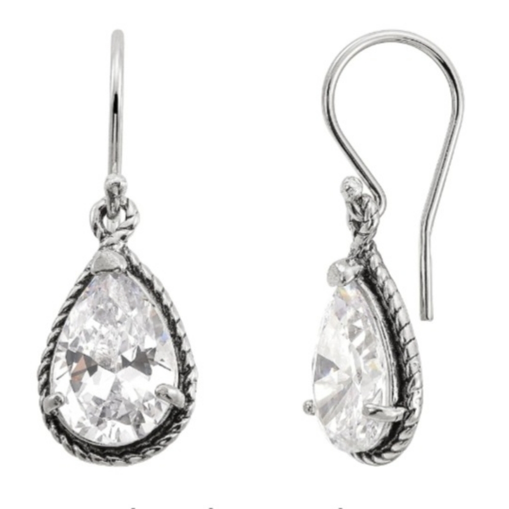 Silpada 925 Sterling Silver CZ "What A Pear" Earrings